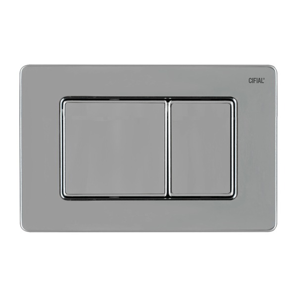 Metal flush plate for concealed cisterns